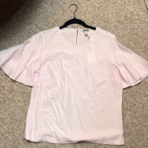 a new day Pale Pink Flutter Sleeve Blouse